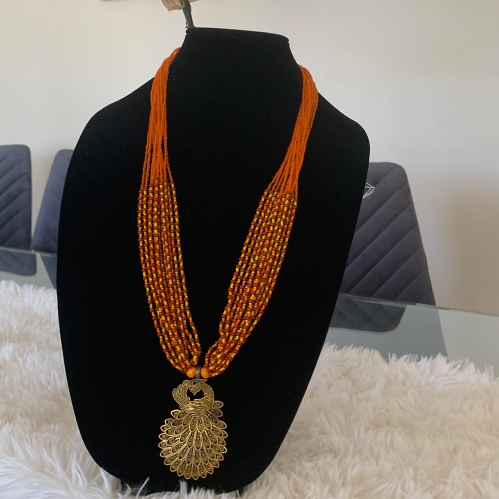 Peridot pendant necklace Multi strands